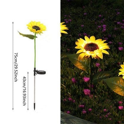 LED Solar Sunflowers Rose Flower Light Home Decorative Flower Lights Garden Decoration Lawn Lamp Waterproof Landscape Rose Light