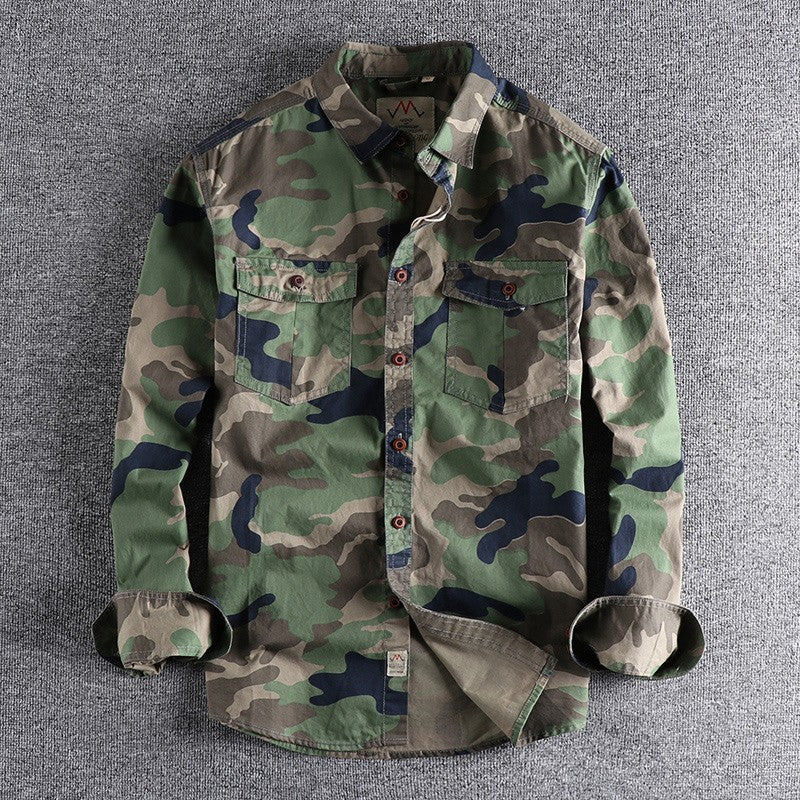Men Camouflage Cargo Shirts High Quality Durable Outdoor Hiking Sport Daily Military Tactical Style Casual Camicia Camo Shirt