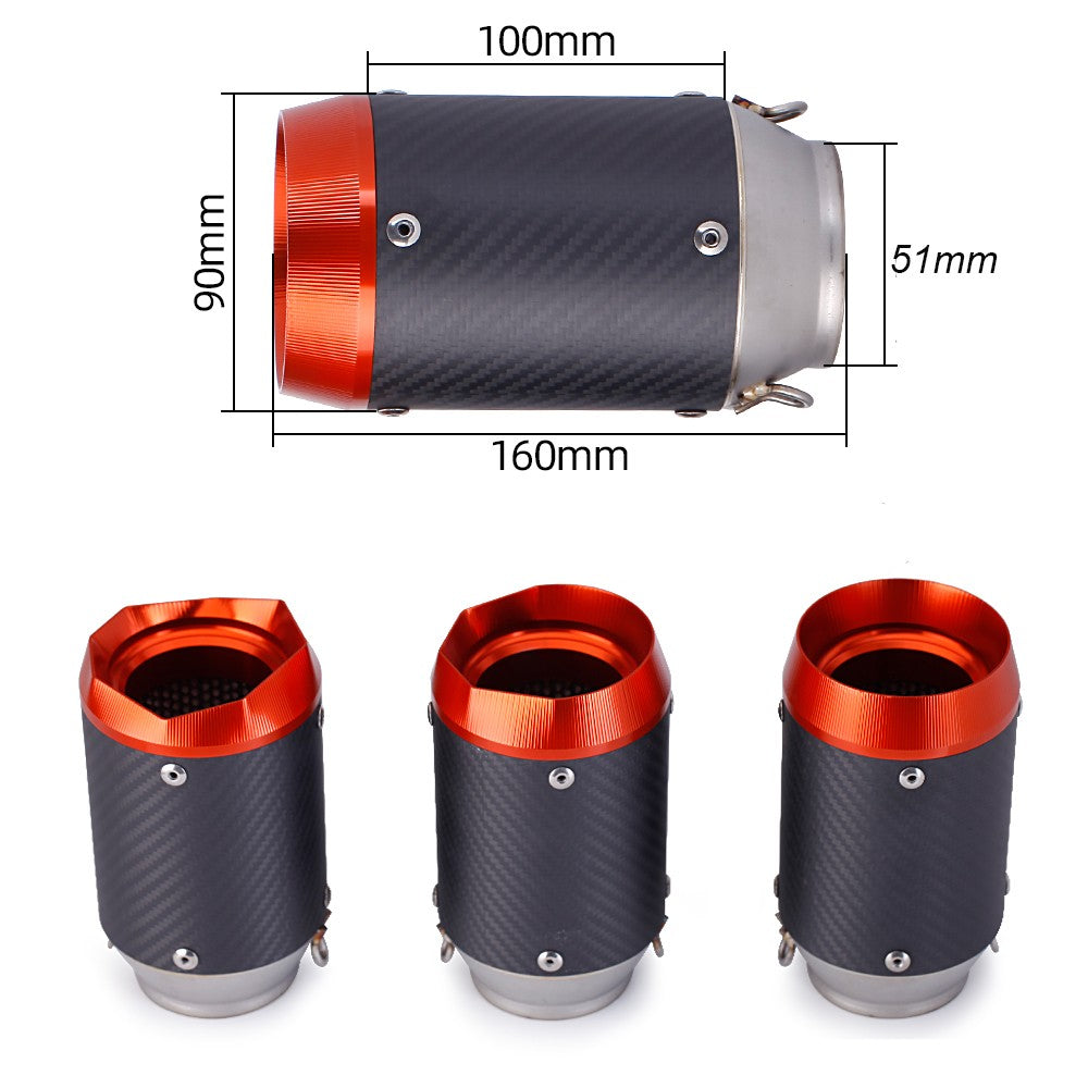 Universal Motorcycle Exhaust CNC Carbon Fiber Escape Muffler For Kawasaki Z900 FZ6 RC390 S1000XR