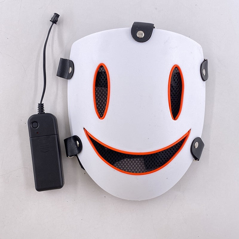 Anime High Rise Invasion Sniper LED Light up Mask Japanese Killer Japanese White Masks Carnival  Halloween Party Costume Props