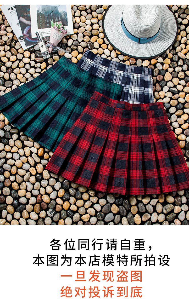 Harajuku Short Skirt New Korean Women Zipper High Waist School Girl Pleated Plaid Sexy Mini Preppy Style Falda Sexy Mujer