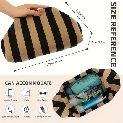 New Summer Beach Clutch Bag Women Contrast Color Crochet Handbag Knitting Dumpling Clutch Lady Cute Cloud Casual Colorblock Bag