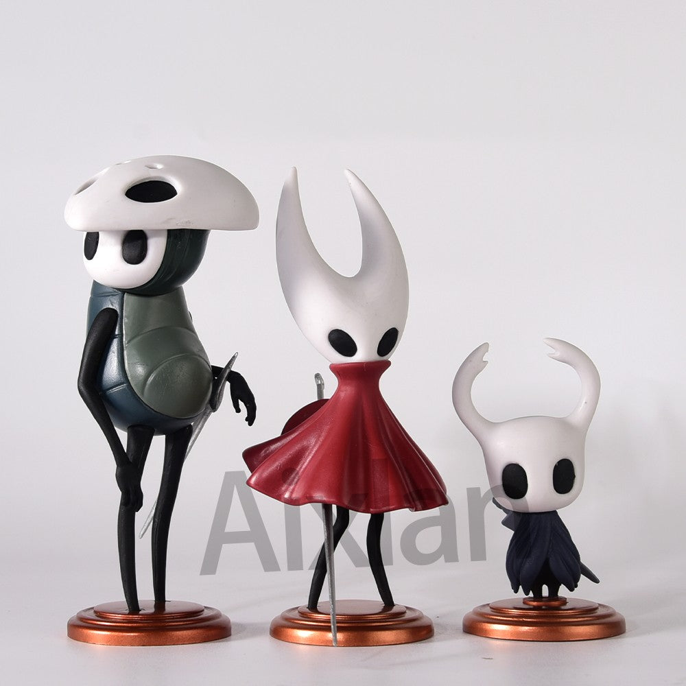 3 peças/conjunto Brinquedos Hollow Knight Anime Jogo Boneco O Cavaleiro Boneco de Ação Hornet/Quirrel Estatueta Modelo Colecionável com Caixa