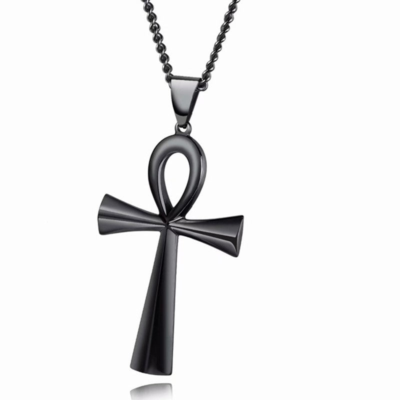 1 Amuleto Pingente Egípcio Ankh Crucifixo Colares Pingentes Aço Inoxidável Símbolo da Vida Colares Cruz Joias
