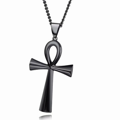 1 Amuleto Pingente Egípcio Ankh Crucifixo Colares Pingentes Aço Inoxidável Símbolo da Vida Colares Cruz Joias