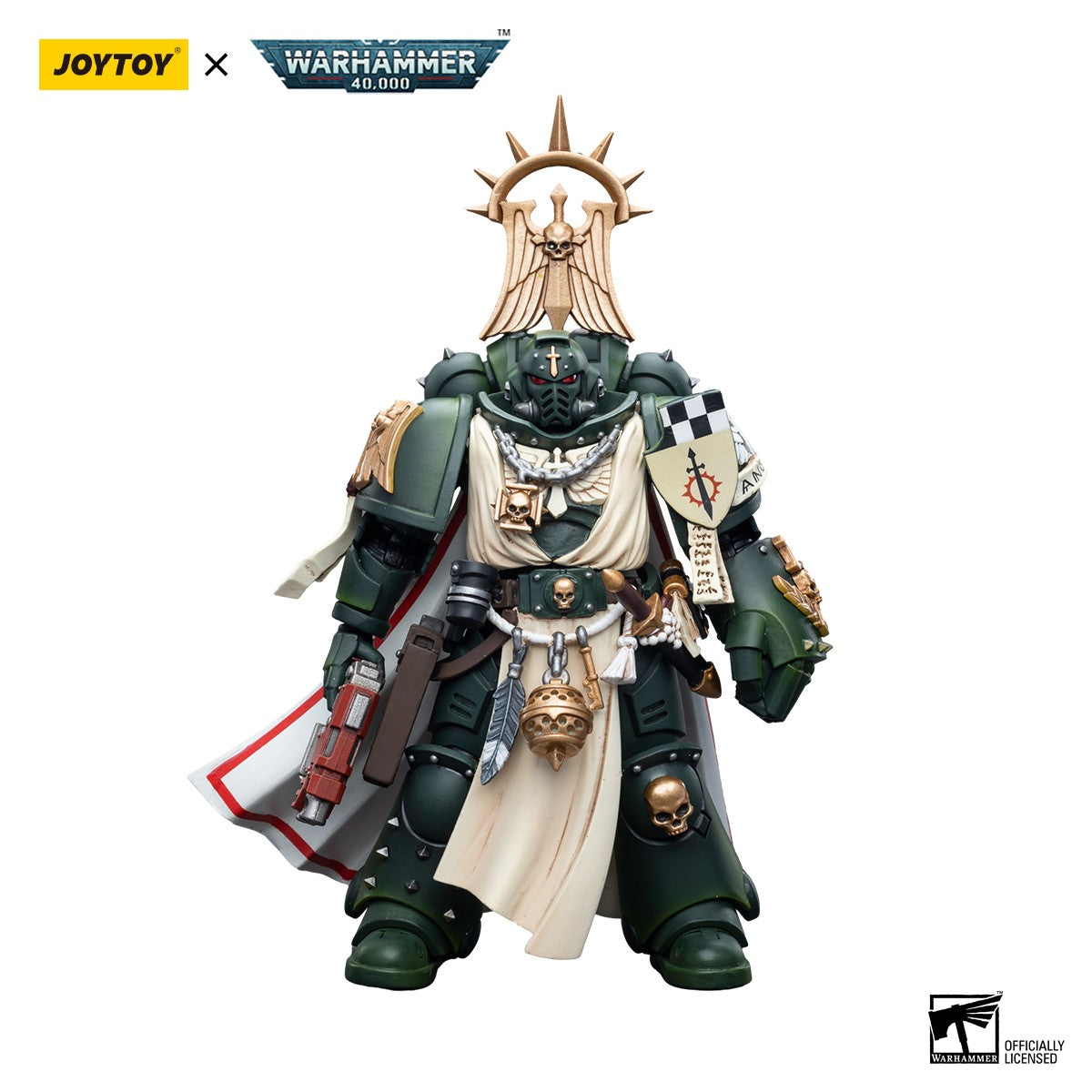 JOYTOY Warhammer 40k 1/18 Bonecos de Ação Anime 12cm Mestre Lazarus dos Dark Angels com Punho Potente