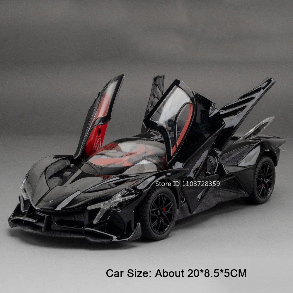 1:24 Apollo EVO Miniatura Carro Esportivo de Brinquedo Liga Fundido Som Luz Portas Abertas Fricção Supercarro Presentes para Crianças