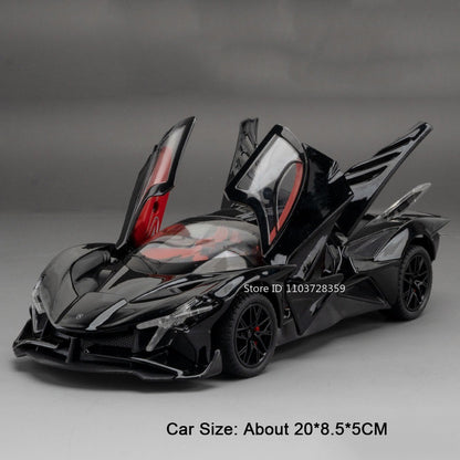 1:24 Apollo EVO Miniatura Carro Esportivo de Brinquedo Liga Fundido Som Luz Portas Abertas Fricção Supercarro Presentes para Crianças