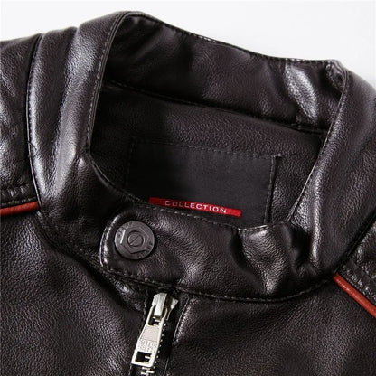 Streetwear Biker Jacket Coat Fashion Men Leather Jacket Slim Fit Autumn Winter Coat Men Fur Lined Men Motorcycle New Jacket