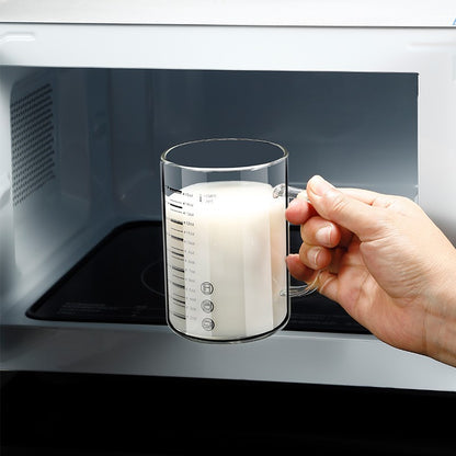 Y-244 Copo de Leite Caneca de Café Copo Medidor Graduado com Alça de Vidro Borossilicato Copos Medidores de Qualidade Alimentar Multifuncionais
