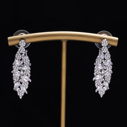 Conjunto de Joias 4 Peças Zircônia Cúbica para Festa de Casamento Feminino, Acessórios de Casamento Dubai, Arábia Saudita - Venda Quente 2023