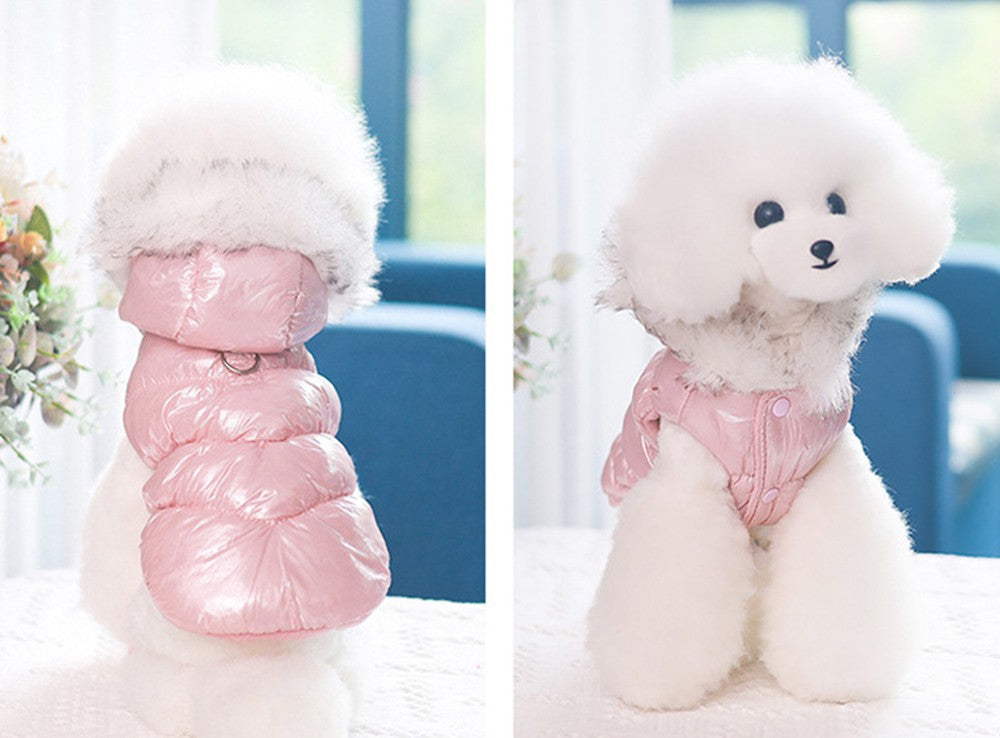 Jaqueta de Inverno para Cães Casaco de Estimação Quente de Lã para Cães Pequenos Yorkshire Shih Tzu Gola de Pelo Luxuosa Roupinhas para Filhotes