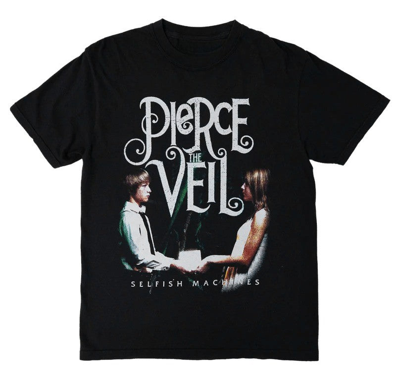 Pierce The Veil Selfish Machines Black Short Sleeve Cotton T-Shirt Unisex Summer Men's Women Top Tee Streetwear Casual Trend Y2k