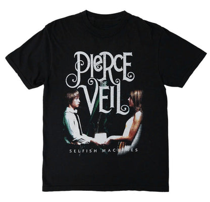 Pierce The Veil Selfish Machines Black Short Sleeve Cotton T-Shirt Unisex Summer Men's Women Top Tee Streetwear Casual Trend Y2k