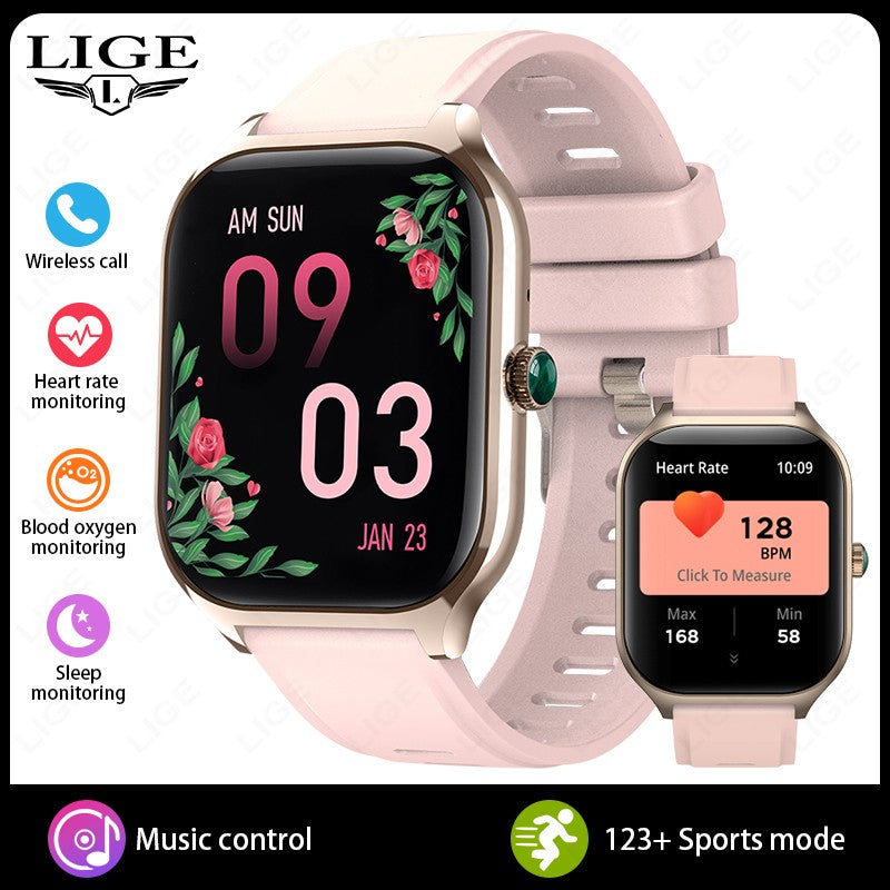 LIGE Novo Relógio Inteligente Rastreador GPS Masculino Feminino Esportes Fitness Monitor de Frequência Cardíaca Pulseira Masculina Chamada Bluetooth Smartwatch Feminino Masculino