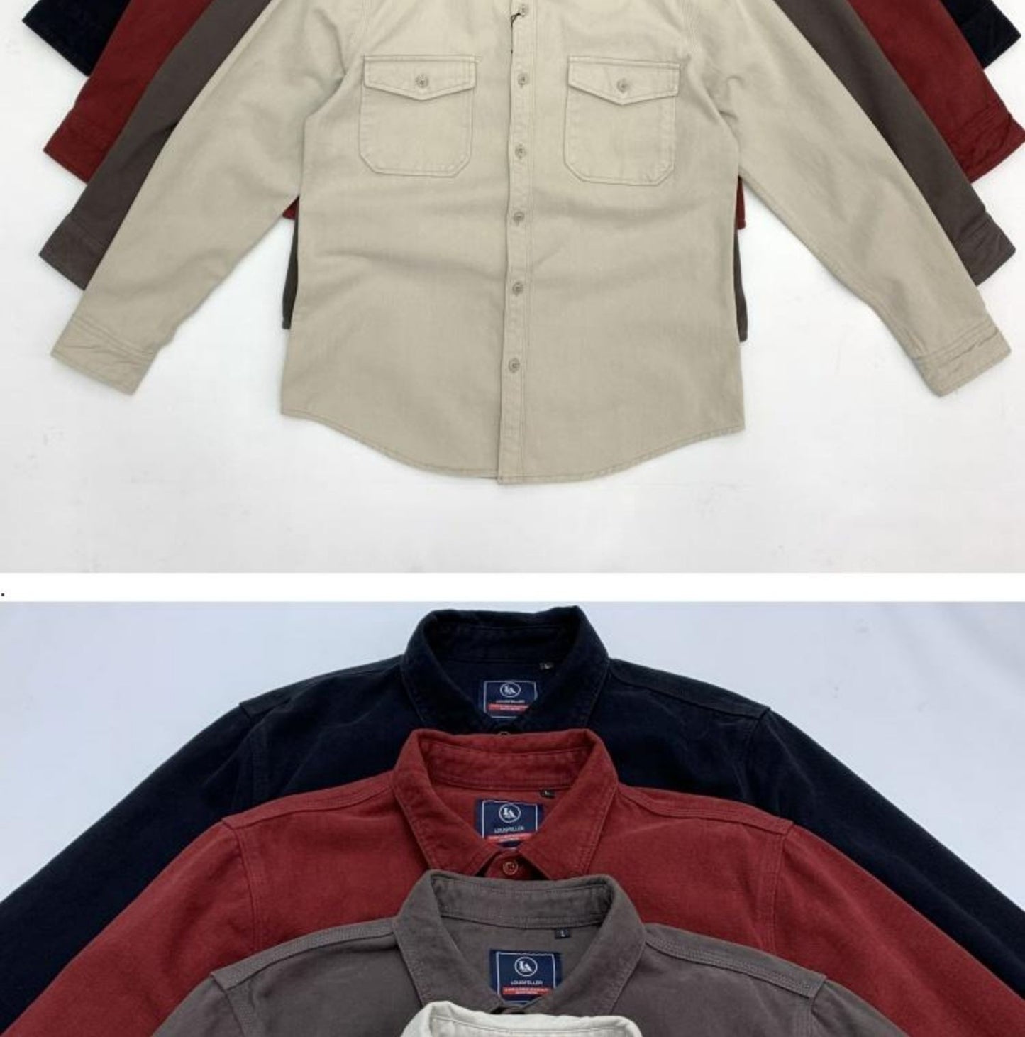 May Khaki heavy cargo double-pocket shirt men's cotton wash wool long-sleeved Japanese vintage loose coat