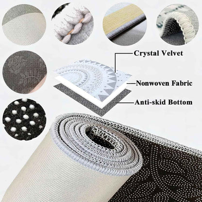 VIKAMA Short Pile Round Rugs Non Slip Area Rugs Living Room Fluffy Soft Carpet Bedroom Circle Floor Mat Bedside Rug Home Decor