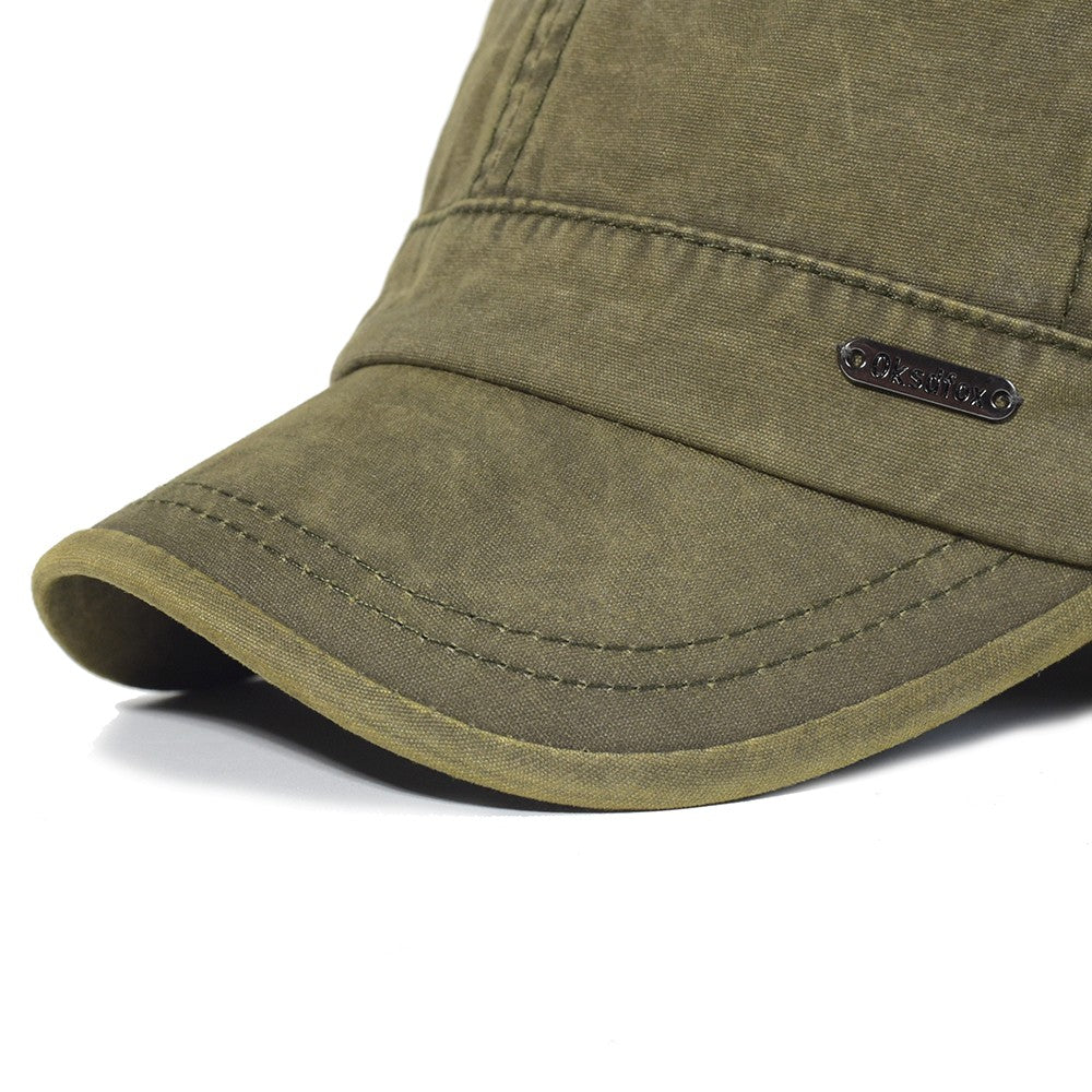 Four Seasons Washed Cotton Flat Caps Men Women Military cap Unique Design Vintage Flat Top Hat