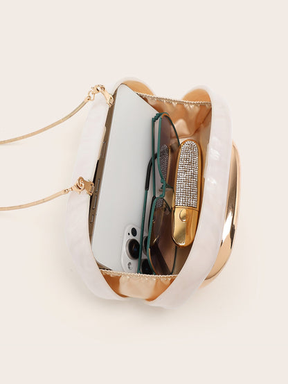 2025 Fashion Women Luxury Evening Banquet Clutch Bag Bride Metal Shoulder Wedding Purse Party Crossbody Day Closure Box Handbag