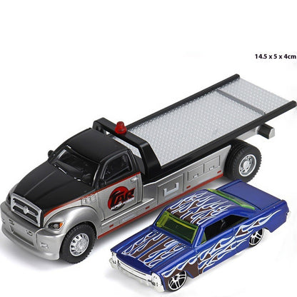 Minicaminhão de Reboque de Contêiner 1:64 Brinquedo Modelo de Liga Série de Carros Diecast com Veículos de Metal de Fricção Modelo Clássico Presente Infantil