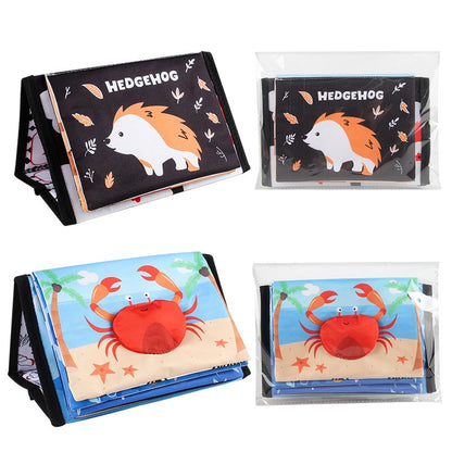 10 Page Cloth Book Montessori Touch And Feel Infant Soft Desk Calendar Cloth Books Cartoon Animals Early Education Toys For Baby