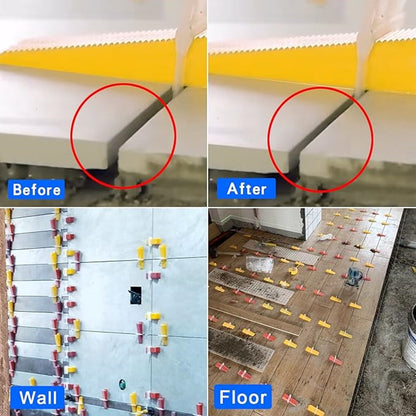 Peças do Sistema de Nivelamento de Azulejos de 1-3mm, 300-1300 Peças de Niveladores de Azulejos com Clipes, Peças de Ferramentas de Construção para Nivelamento e Assentamento de Azulejos DIY