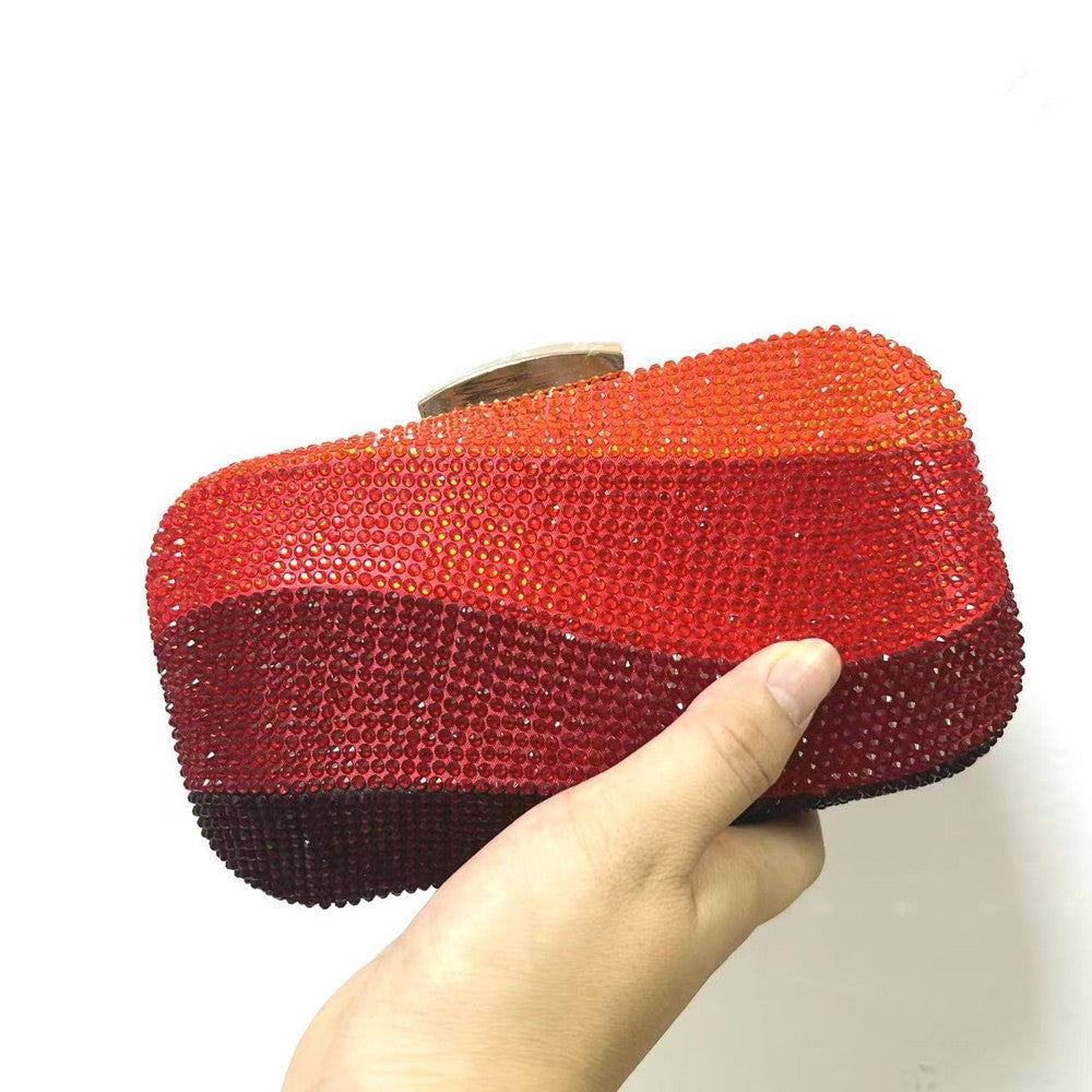 Colorful Rainbow Colors Diamond Evening Purse Wedding Party Crystal Clutch Wallet Bag Banquet Gala Dinner Female Handbag