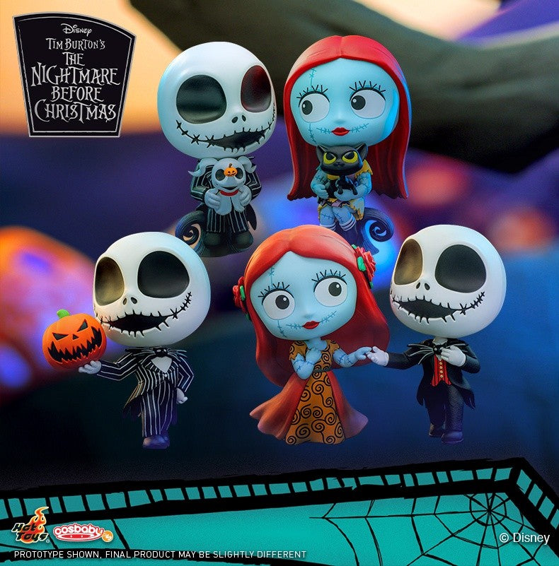 Hot Toys The Nightmare Before Christmas Sally Jack Skellington Cosbaby Mini Action Figure Fashion Cute Halloween Collection Gift