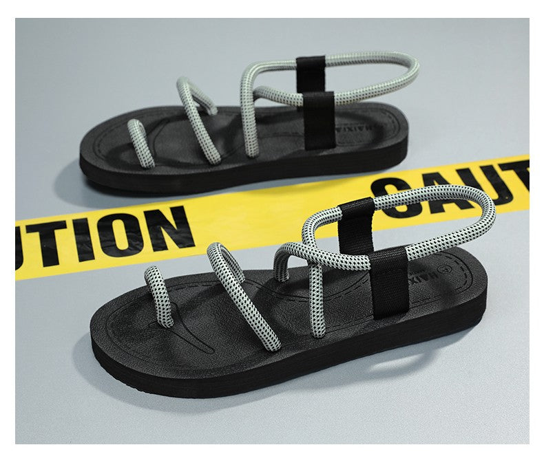 Summer Casual Durable Slippers,Men's Summer Slip-on Anti-slip Outdoor Casual Sandals,Flip-flops for The Beach with Open Toes