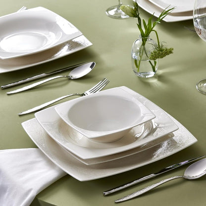 Karaca New Flava 24-Piece Porcelain Dinnerware Set - Elegant Dinner, Pasta, and Side Plates for Six