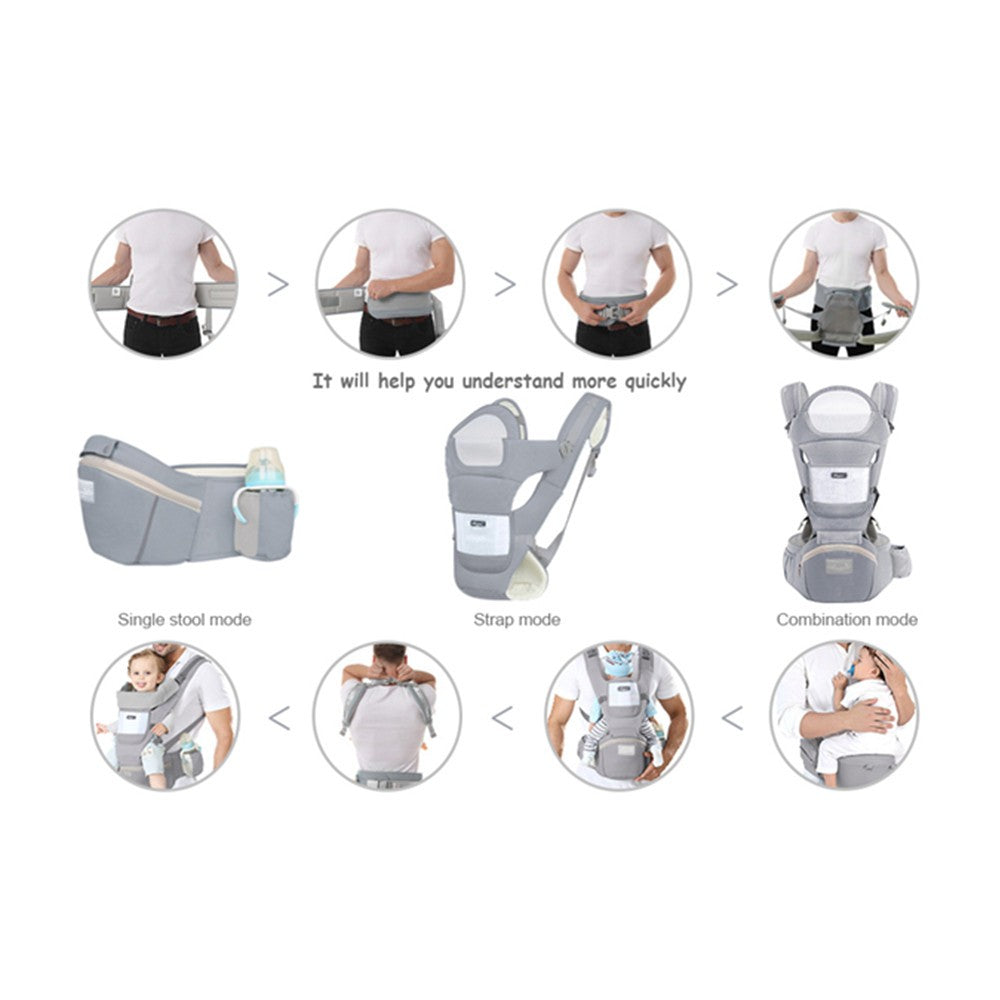 Mochila Canguru Ergonômica Bebê Suporte de Quadril para Bebês Mochila de Viagem Ergonômica Canguru para Bebês de Frente
