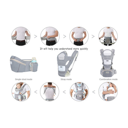 Mochila Canguru Ergonômica Bebê Suporte de Quadril para Bebês Mochila de Viagem Ergonômica Canguru para Bebês de Frente