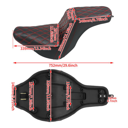 Banco Duplo de Moto para Piloto e Garupa Almofada Dianteira Traseira para Harley Softail Sport Glide FLSB Low Rider FXLR FXLRS 2018 em Diante