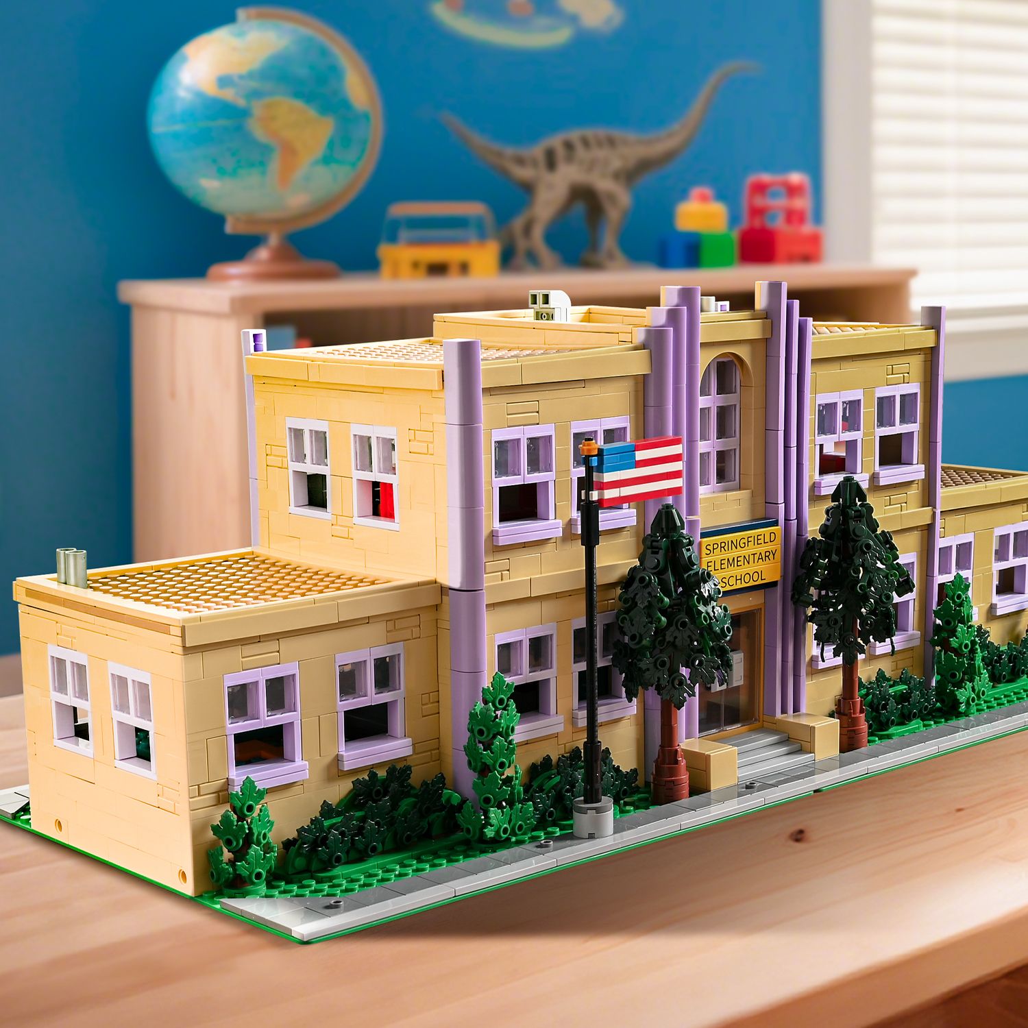 3500PCS Springfield Elementary School Building Blocks Idea Anime Street View Modular Architecture Brick Model Bricks Toys for Adults Christmas Gift