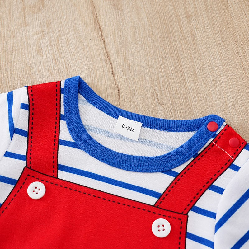 Newborn Baby Clothes Animal-Red sharkPrint Fashion Infant Jumpsuit Toddler Short Sleeve One-piece Pajamas Bodysuit Summer Romper