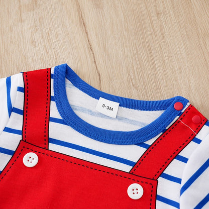 Newborn Baby Clothes Animal-Red sharkPrint Fashion Infant Jumpsuit Toddler Short Sleeve One-piece Pajamas Bodysuit Summer Romper