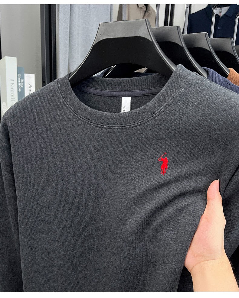 Luxury brand long sleeve T-shirt men's autumn Paul trendy exquisite pony embroidery pullover loose casual round neck sweatshirt