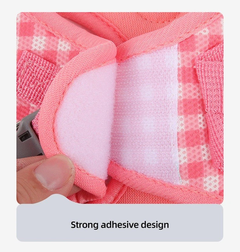 Colete Peitoral para Gatos com Estampa Xadrez, Coleira Atraente para Gatinhos, Coleira Anti-perda para Filhotes, Respirável para Exteriores, Ajustável e Refletora
