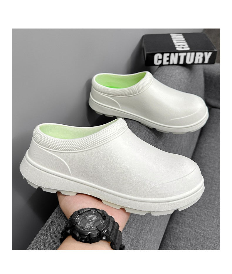 Chef shoes four seasons soft sole anti-slip oil-proof waterproof kitchen work shoes men's sandals garden shoes outdoor slippers