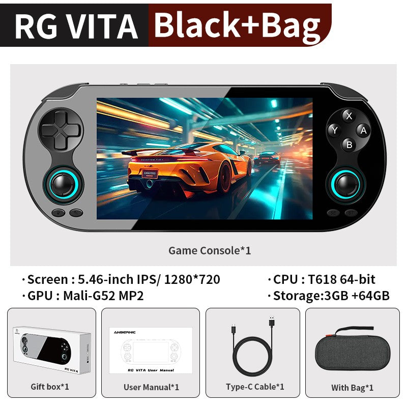 Anbernic RG VITA / RG VITA Pro Handheld Game Console IPS Touchscreen 5000mAh Video Gaming Player Supports AI Streaming RixelHK