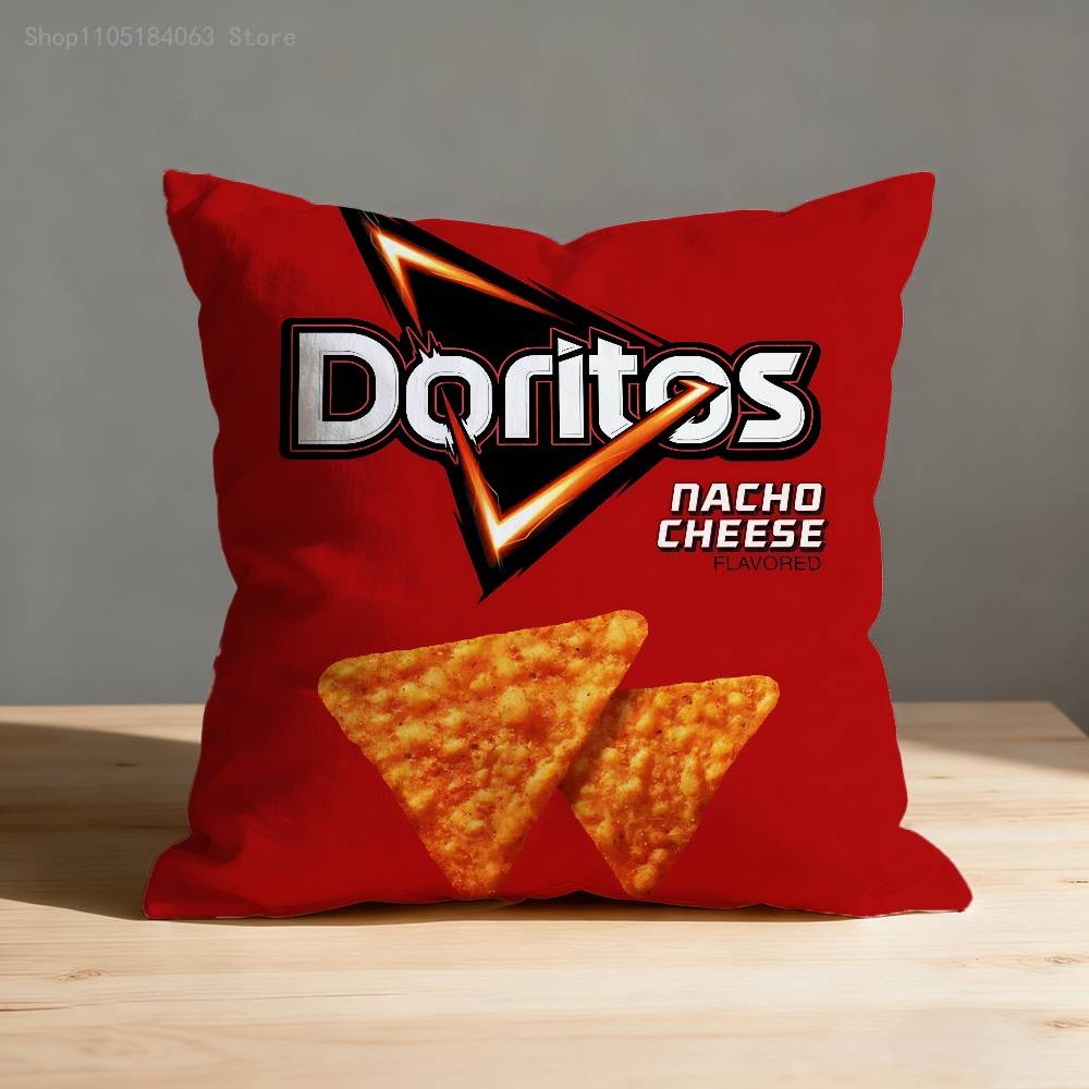 Funny D-Doritos Chips Pillow Case For Sofa Decor Car Office Room Printing Cushion Cover Decorations and Protector