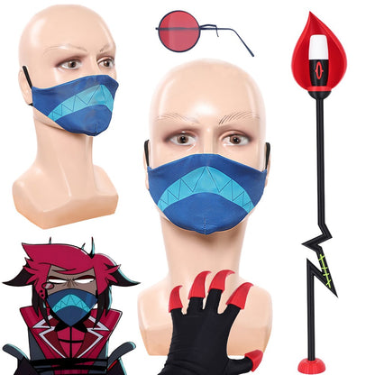 Alastor Mask Cosplay Fantasy Face Mouth Prop 2025 TV Hell Inn Costume Disguise Halloween Adult Women Men Roleplay Party Gifts