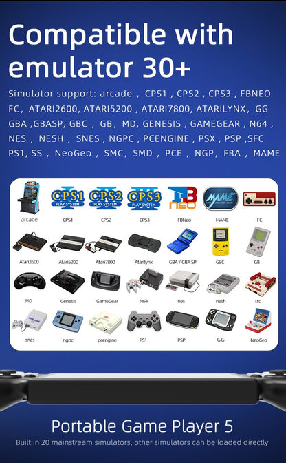 HC8000 Handheld Game Console Multiple Games 30+ Emulators 7.0 Inch Screen Portable Gaming Player Children's Toys Game Console