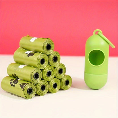 Biodegradable Pet Waste Bags  - Extra Thick Poop Bags for Dogs & Cats, Portable Roll with Dispenser, Eco-Friendly & Lea