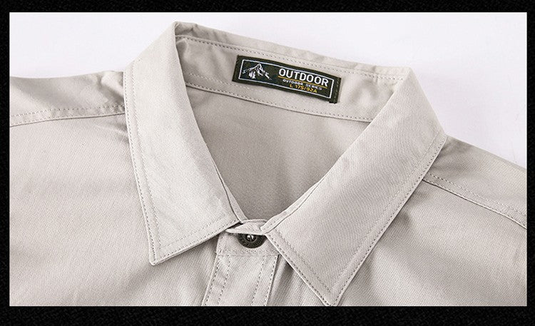 Spring Autumn Fashion Men's 100% Cotton Long-Sleeved Solid Color Premium Casual Shirt Multi Pockets 6XL Large Size Cargo Jackets