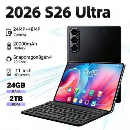 2026 S26 Ultra Tablet Android 16 GPS WIFI 24GB 2TB 20000mAh 5G Dual Card Snapdragon 8gen3 10 Core Original Android Tablet PC
