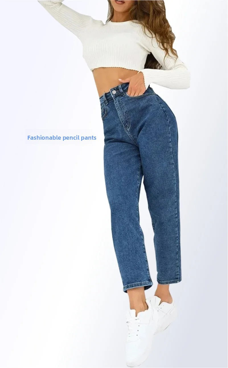 Women's High Waist Straight Leg Jeans Summer Breathable Loose Fit Versatile Comfortable Long Pants Commute Casual Style