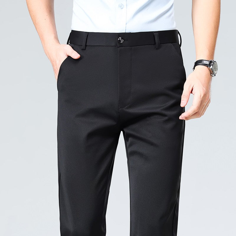 Plus Size Trousers Men Business Suit Pants Stretch Formal Dress Pants Big Man Classic Black Trousers