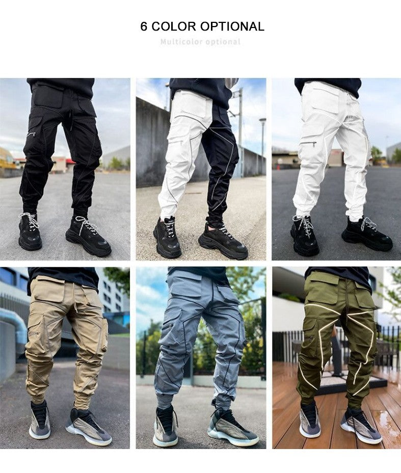Men's Reflective Cargo Pants 2025 New Hip Hop Casual Joggers Trousers Multi-Pocket Men Sweatpants Streetwear Sports Pant M-3XL