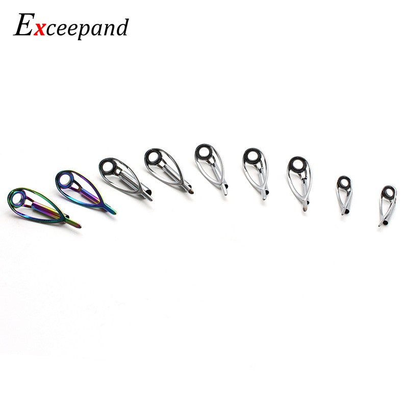Exceepand Sliver Livre de Emaranhados Ponteira Guia para Vara de Pesca de Spinning e Casting Construção Reparo Anel de Linha Olhal Arco-Íris